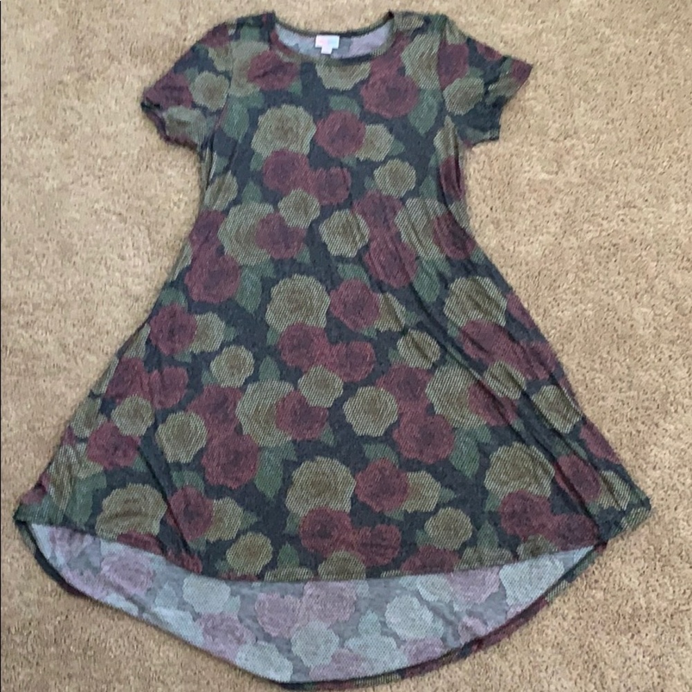 Lularoe Carly Dress S Small Digital Rose Print